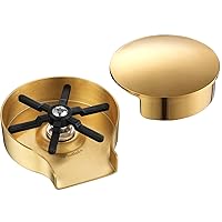 ASR01GS Brushed Gold Metal Glass Rinser for Kitchen Sink with Cover, Kitchen Sink Cup Riner, Bar Glass Rinser, Kitchen Sink and Bar Sink Accessory