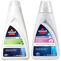 BISSELL Eucalyptus Mint DEMINERALIZED STEAM MOP Water (32 Ounces, 1392, White) and Bissell Spring Breeze Demineralized Water (32 oz, 1394, White)