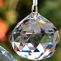 40mm Clear Crystal Ball Prisms Feng Shui Suncatcher Decorating Hanging Faceted Prism Balls + Hanging Kit