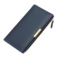 Wallets Women Wallet, Wallet Bifold Signature Mini Wallet Mini Small Ladies Wallet (Long Wallet) Pebbled Leather Long Zip Around Wallet