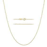 KISPER 24k Gold Over Stainless Steel 1.5mm Thin Cable Link Chain