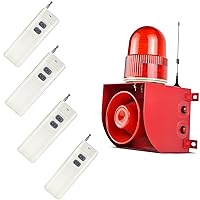 Outdoor 500m Wireless Remote Control Alarm Siren Waterproof Strobe Light with Adjustable 120dB Horn 9 Tones 4 Remote AC100-120V YS-01HY-500