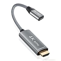 USB-C Female to HDMI Male Cable Adapter,Uni-Directional Type C 3.1 (Source) to HDMI (Display) Converter,4K 60Hz USBC Thunderbolt 3 Adapter for New MacBook Pro,Mac Air,Chromebook,Laptop,Xbox,Apple TV