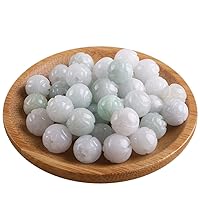 Qordelia 10PC Natural 10mm Natural A-Cargo Jadeite Jade Loose Beads Lotus Beads for Jewelry Making,DIY Necklace Bracelet Earring Crafting