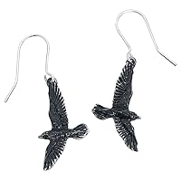 Gothic Black Raven Earrings Fashion Jewelry