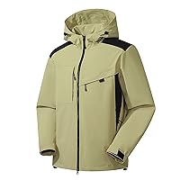 Womens Hook&Loop Sleeve Waterproof Rain Jacket with Hood Plus Size Lightweight Raincoat Outdoor Windproof Jackets