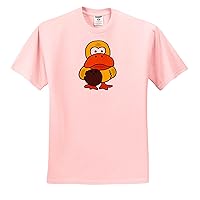 3dRose All Smiles Art Sports and Hobbies - Funny Silly Yellow Duck Bowling Cartoon - Adult Light-Pink-T-Shirt XL (ts_270122_37)