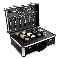 Professional Barber Supplies Case for Barber,Portable Barber Travel Carrying Case for Hair Stylist& Pet Groomer,Multi-Space Design, Sturdy, Large-Capacity Mobile Barber Stations (Silver)