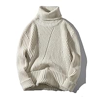 Autumn Winter Turtleneck Sweaters Long Sleeve Slim Fit Youth Knitted Casual Pullover Sweater