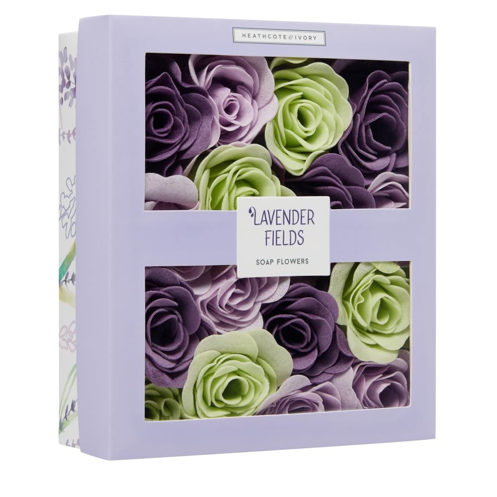 Heathcote & Ivory Lavender Fields Bathing Flowers in Sliding Box, 85 g