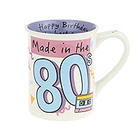 Enesco Our Name is Mud Decades Happy Birthday Made in The 80s Coffee Mug, 16 Ounce, Multicolor