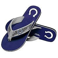 FOCO Womens NFL Team Logo Sequin Strap Sandals Flip Flops