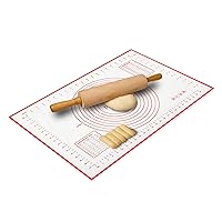 Silicone Baking Mat with Measurements 13 x 21 Inch, Food-Grade Non-Stick Pastry Rolling Sheet