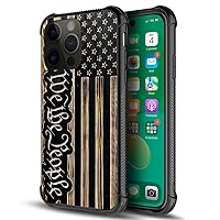 DAIZAG Case Compatible with iPhone 14 Pro, We The People USA Flag Wood Grain American Flag Case for iPhone 14 Pro Cases for Man Woman, Protection Shockproof Anti-Scratches TPU Case Cover