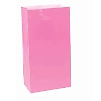 Bright Pink Large Packaged Paper Bags - 10