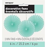 Elegant Mint Solid Tissue Paper Fan - 6