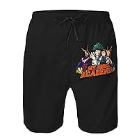 Anime My Hero Academia Board Shorts Men Quick Dry Board Trunks with Pockets Mesh Lining Board Shorts