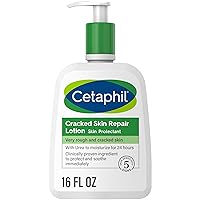 Cetaphil Cracked Skin Repair Lotion, 16 oz, For Very Rough & Cracked, Sensitive Skin, 24 Hour Hydration, Protects & Hydrates Cracked Skin, Hypoallergenic, Fragrance Free Packaging may vary