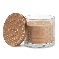 Scented Candles Honeycomb Glass Premium Handcrafted Beeswax Blend 3-Wick Candle, 12-Ounce, Ginger Patchouli