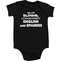 Im Bilingual I Can Cry English Spanish Funny Baby Onepiece Bodysuit Gift Black