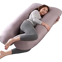 Pregnancy Pillow, Big Pillow for Pregnant Women, Full Body Maternity Pillow U Shaped Support for Neck, Back, HIPS and Legs for Pregnant Women with Zipper Removable Cover (Grey)