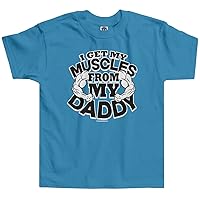Threadrock Little Girls' I Get My Muscles from Daddy Toddler T-Shirt