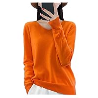 Women Basic Pullover 100% Merino Wool Sweater Autumn Winter V-Neck Casual Cashmere Bottoming Shirt Tops