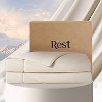 REST® Evercool® Cooling Comforter, Good Housekeeping Award Winner for Hot Sleepers, All-Season Lightweight Blanket to Quickly Cool Down While Stay Warm All Night, Snow Ivory - King/Cali King 106