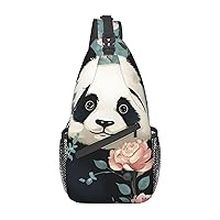 Sling Bag for Women Men Lovely Panda Printed Cross Chest Bag Diagonally Casual Fashion Travel Hiking Daypack