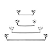 316L Surgical Steel Internally Threaded 14G Staple Barbell Surface Piercing Barbell 4mm Prong Set CZ Crystal Surface Barbell Staple Surface Piercing Jewelry 12mm-19mm