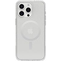 OtterBox iPhone 15 Pro MAX (Only) Symmetry Series Clear Case - STARDUST (Clear/Silver), Snaps to MagSafe, Ultra-Sleek, Raised Edges Protect Camera & Screen