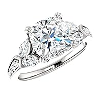 Antique Handmade Engagement Ring, Cushion Cut 2.50CT, VVS1 Clarity, Colorless Moissanite Ring, 925 Sterling Silver, Promise Ring, Wedding Ring, Perfact for Gift Or As You Want
