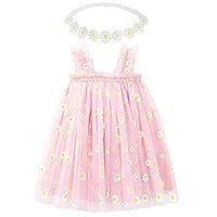 BGFKS Baby Girls Toddler Daisy Tutu Dress,Princess Party Dress with Soft Daisy Flower Headband.