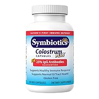 Symbiotics Colostrum 120ct Vegetable Capsules - Immunity Support - Lactoferrin Supplement & Colostrum Protein with Immunoglobulin - 25% lgG Antibodies - Gluten Free