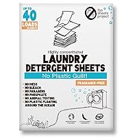 Laundry Detergent Sheets, Eco-friendly, Hypoallergenic, 20 Sheets 40 Loads, No Plastic, Highly Concentrated Formula, Liquidless Technology, Fragrance-free