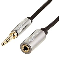 Amazon Basics 3.5mm Auxiliary Male to Female Jack Audio Extension Cable, Adapter for Headphone or Smartphone, 12 Foot, Black