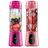 2Pack Pro Plus Premium Cordless Portable 17.5oz Rechargeable Blender - Crush Ice, Fruit & Blend Sports Powders in Seconds - Stainless Steel Blades w/High Powered 120W Motor - Tailgates