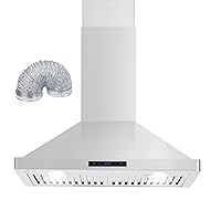 Kitchen Hood, Wall Mount Range Hood 30 inch with 2m Duct, Touch Control, Timer, 400CFM for Ductless/Ducted Convertible Stove Kitchen