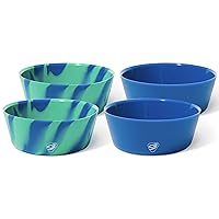 Silipint: Silicone 18oz Squeeze-A-Bowl Set of 4: 2 Deep Pool & 2 Headwaters - Flexible, Unbreakable, Sustainable, Non-Slip Easy Grip
