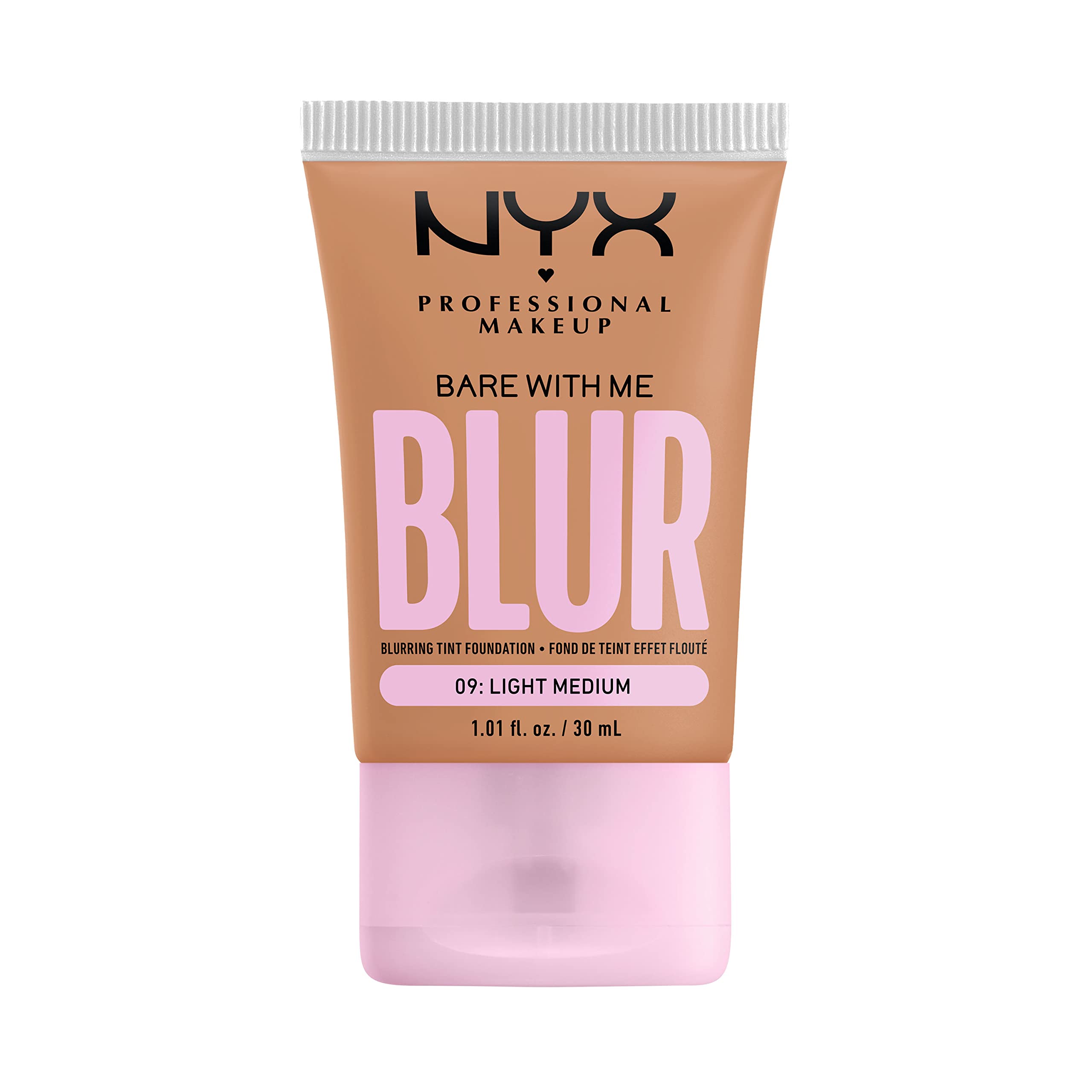 NYX PROFESSIONAL MAKEUP Bare With Me Blur Skin Tint Foundation Make Up with Matcha, Glycerin & Niacinamide - Light Medium
