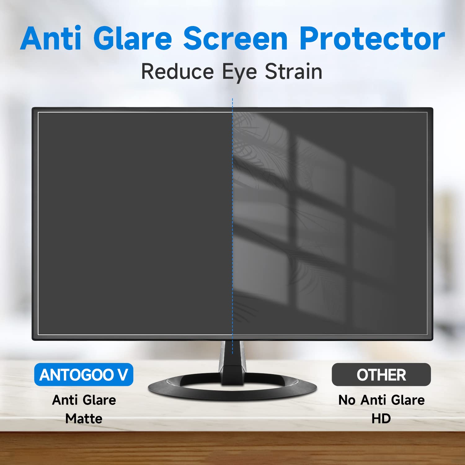 2 Pack 27 Inch Anti Glare Computer Screen Cover, for 27 Inch LG/Sceptre/HP/SAMSUNG/MSI/ASUS/AOC/Dell/Philips/ViewSonic with 16:9 Aspect Ratio Widescreen Monitor, Eye Protection Matte Anti Glare Film