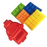 Building Brick Ice Cube Trays,Silicone Mold Silicone Cake or Jelly Mold & Ice Cube Tray or Candy,Jelly &Chocolates Silicone Mold baking- Set of 5