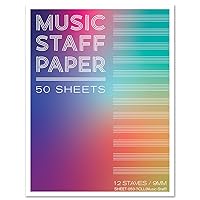 BookFactory Music Staff Loose Leaf Sheets/Composition Manuscript Paper/Blank Sheet Music Loose Leaf Sheet - 100 Pages, 8.5