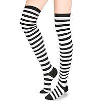 Benefeet Sox Womens Striped Thigh High Socks Novelty Colorful Over The Knee High Socks Girls Long Stockings Christmas Gifts