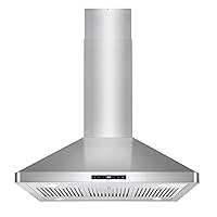 COSMO COS-63ISS90 Island Range Hood with 3-Speed Fan, 380 CFM, Permanent Filters, LED Lights, Soft Touch Controls, Ducted Kitchen Vent Hood Extractor, 36 inch, Stainless Steel