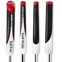 *NEW* Golf Pride 2024 Reverse Taper Flat Large Jumbo Putter Grip - Stroke Enhancement Collection, Unisex, Soft & Tacky Feel with Dimple Traction Technology, 64g, 0.580 Round - Sleek Black/White/Red