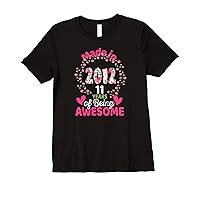 11 Years Old 11th Birthday Born in 2012 Women Girls Floral Premium T-Shirt