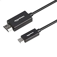 Amazon Basics Premium Aluminum USB-C (Source) to HDMI (Display) Cable Adapter (Thunderbolt 3 Compatible) 4K@60Hz, 3-Foot, Black