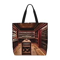 Tropical Cocktails Print Tote Bag Zipper Casual Tote'S Handbag Big Capacity Work Bag Shoulder Bag With Pockets