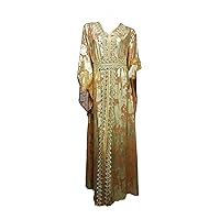 Women's Luxurious Moroccan Kaftan Abaya Dubai Print V-Neck Guisolid Lace Tape Belted Dress Islamic Dresses